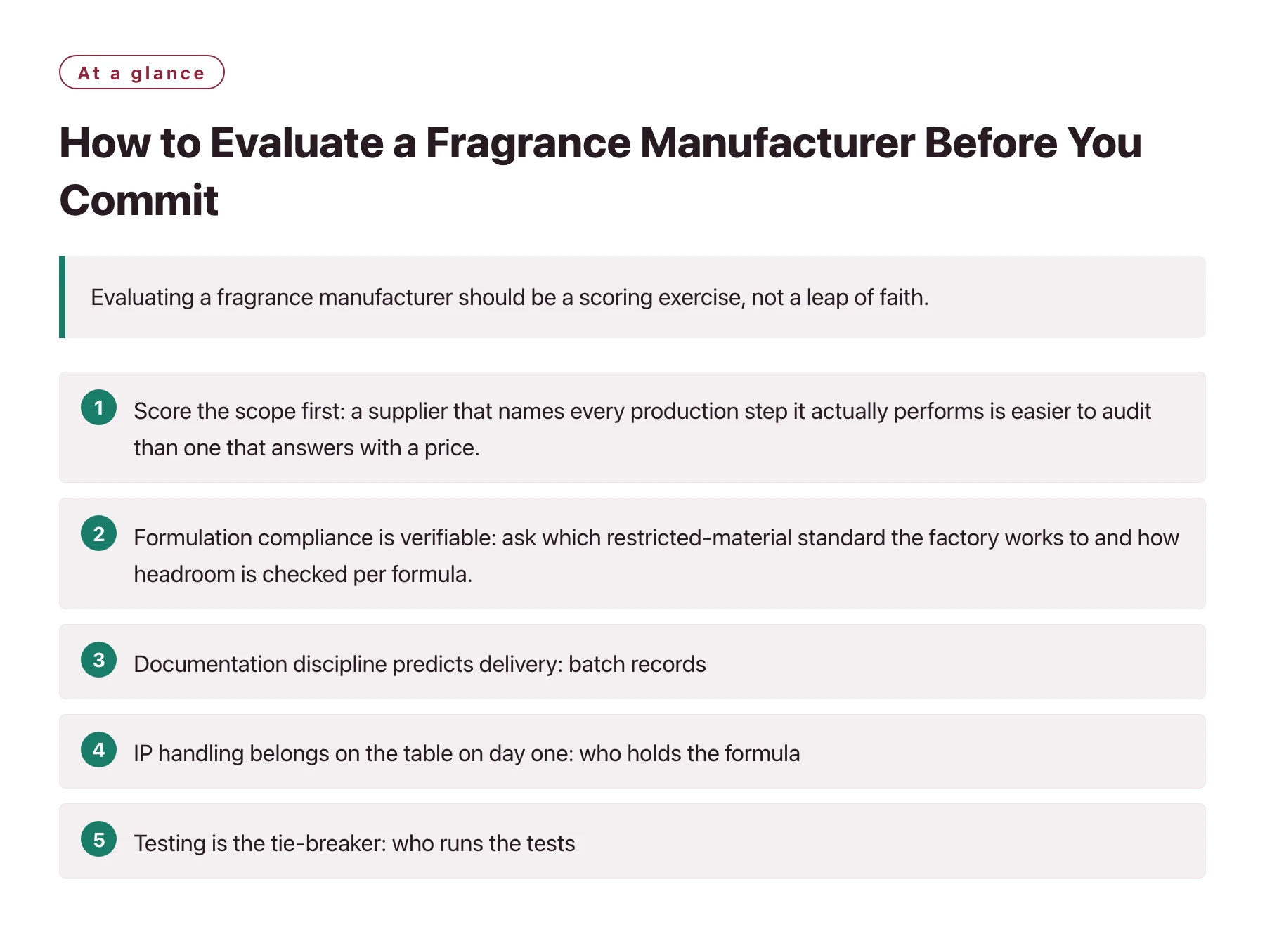 How to Evaluate a Fragrance Manufacturer Before You Commit——全文要点速览